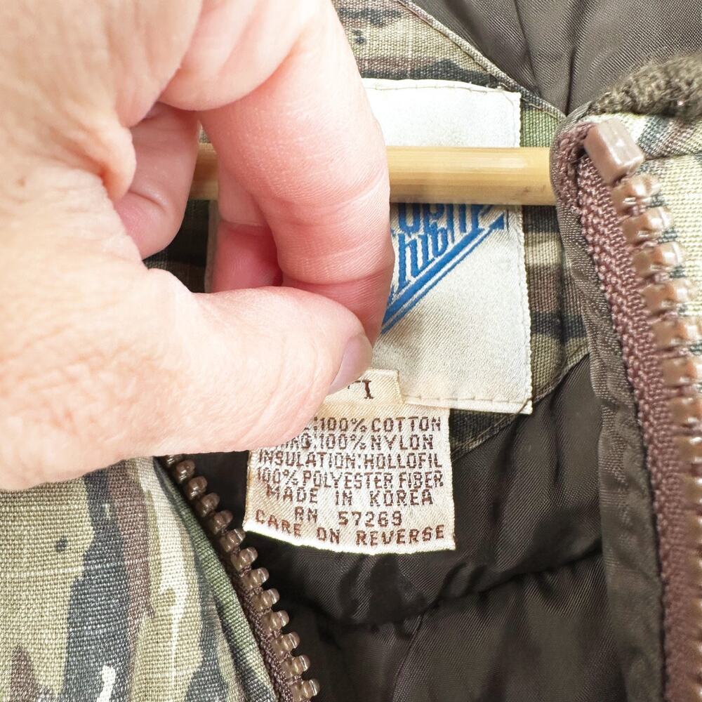 VTG 90s Trophy Club Realtree Camo Puffer Zip Up Vest Mens Large Hunting Outdoors - Picture 7 of 10